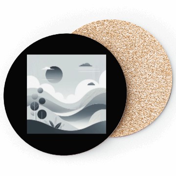 Discover "Tranquil Monochrome Horizon" Coasters