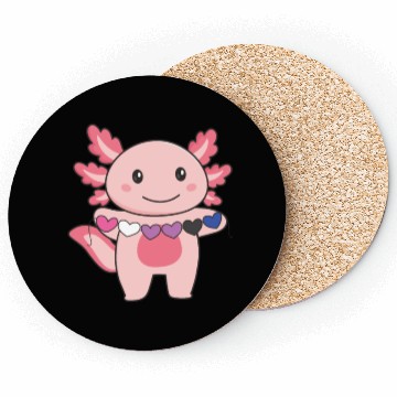 Discover Genderqueer Flag Pride Lgbtq Hearts Axolotl Coasters