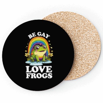 Discover Be Gay Love Frogs Funny LGBTQ Pride Rainbow Retro Coasters