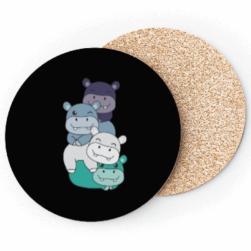 Discover Oriented Aroace Flag Pride Lgbtq Cute Hippo Coasters