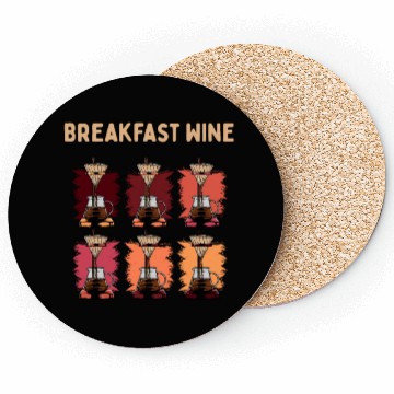 Discover Breakfast Wine Coffee Lover Wine Lover Caffeine Ch Coasters