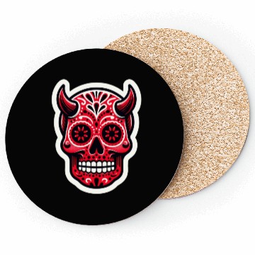 Discover Adventurous Spirit: Daredevil Sugar Skull Coasters