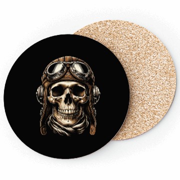 Discover Vintage Aviator Skull Coasters