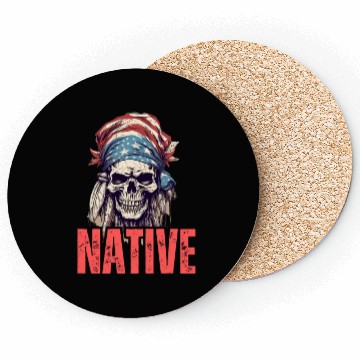 Discover Native American Headpiece Native American Skull Coasters