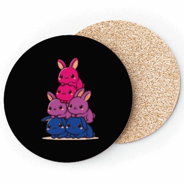 Discover Bunnies Bi Flag Pride Month Cute Bunnies Coasters
