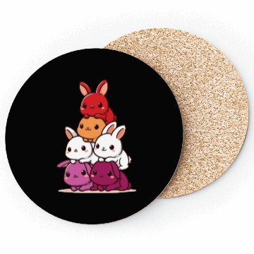 Discover Bunnies Lesbian Flag Pride Month Cute Bunnies Coasters