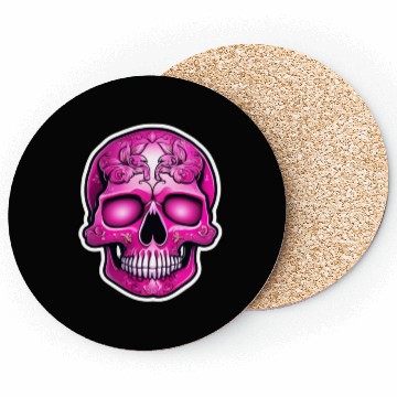 Discover cool tribal pink Mexican skull Coasters