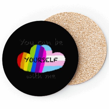 Discover Pride hearts - You can be yourself with me Coasters