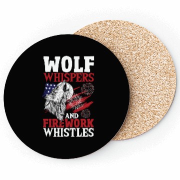 Discover Howling Wolf White Stars Red Stripes American Coasters