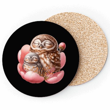 Discover Owls Sleeping In Flower Coasters