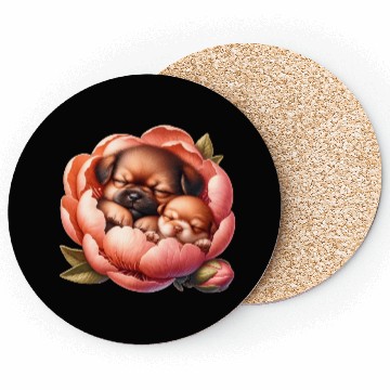 Discover Dogs Sleeping In Flower Coasters