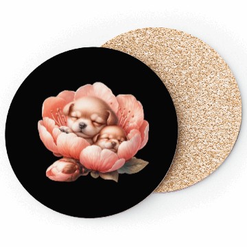 Discover Puppies Sleeping In Flower Coasters