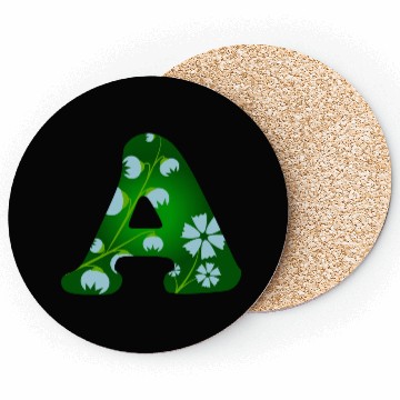 Discover Monogram with capital letter A and bellflowers Coasters