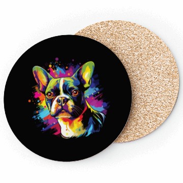 Discover Watercolor Colorful Boston Terrier Coasters