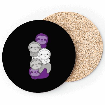 Discover Graysexual Flag Pride Lgbtq Cute Sloth Coasters