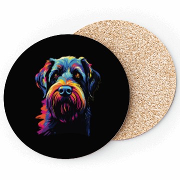 Discover Watercolor Colorful Giant Schnauzer Coasters