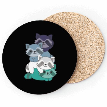 Discover Oriented Aroace Flag Pride Lgbtq Cute Raccoon Coasters