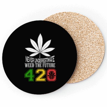 Discover Chuckling 420 Future of Herb Weed Marijuana Design Coasters