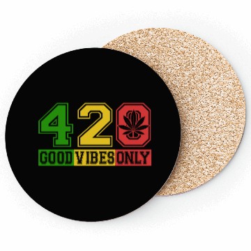Discover Witty 420 GoodVibes Herb Weed Marijuana Design Coasters