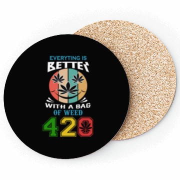 Discover Comic 420 Better Herb Weed Marijuana Design Coasters