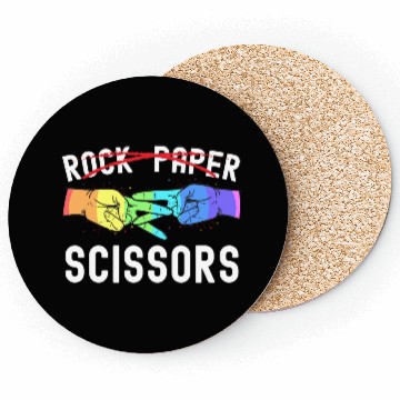 Discover Lesbian Pride Rock Paper Scissors Funny LGBTQ Coasters