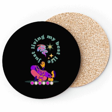 Discover Purple Retro Hotdog Illustration Coasters