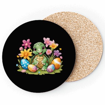 Discover Easter Turtle Delight: Colorful & Cute Design Coasters