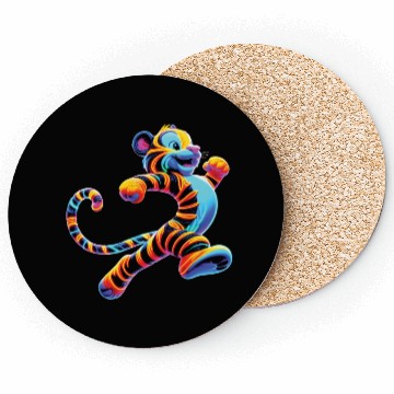 Discover Fun neon tiger (Dark better) Coasters