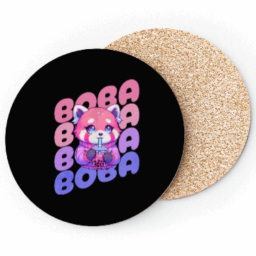 Discover BOBA Cute Red Panda Coasters