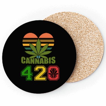 Discover Hysteric 420 Love Good Herb Weed Marijuana Design Coasters