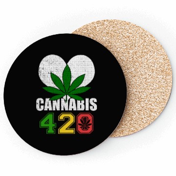 Discover Sidesplitting 420 Love Herb Weed Marijuana Design Coasters