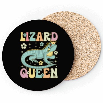 Discover Lizard Queen Groovy Bearded Dragon Lizard Lover Coasters