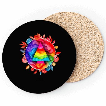 Discover Pride, Colorful Abstract Coasters, Watercolor Ae
