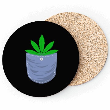 Discover Jesting 420 Pocket Of Herb Weed Marijuana Design Coasters