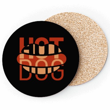 Discover hotdog grapic icon Coasters