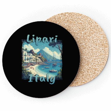 Discover Lipari Italy Grunge Beach Mountains Coasters