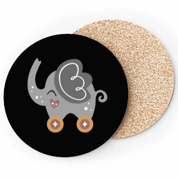 Discover elephant on wheels Coasters