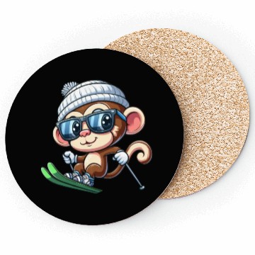 Discover Monkey Chimpanzee Skier Skiing Coasters