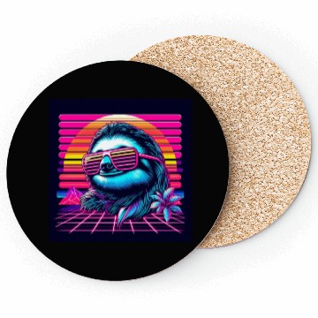Discover Synthwave Retro 80's Sloth Coasters