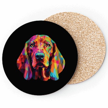 Discover Watercolor Colorful Redbone Coonhound Coasters