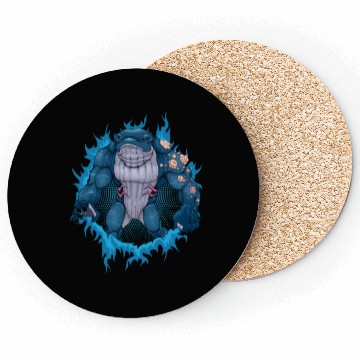 Discover Whale Mutant With Halftone Background Coasters