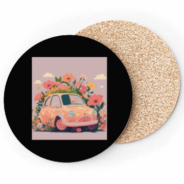 Discover Spring Flower and Old Car Coasters