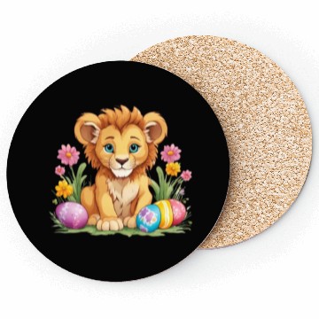 Discover Easter Lion: Vibrant & Adorable Spring Design Coasters