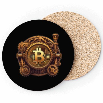 Discover Steampunk Bitcoin Digital Currency Crypto Coin Coasters