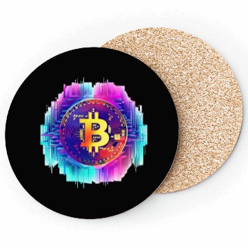 Discover Vaporwave Bitcoin Digital Currency Coin Crypto Tra Coasters