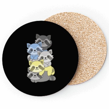 Discover Periboy Flag Pride Lgbtq Cute Raccoon Pile Coasters