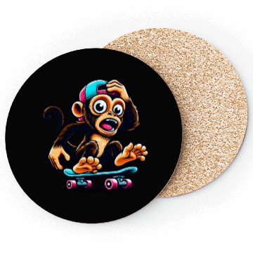 Discover Scared Monkey Skateboarding Coasters