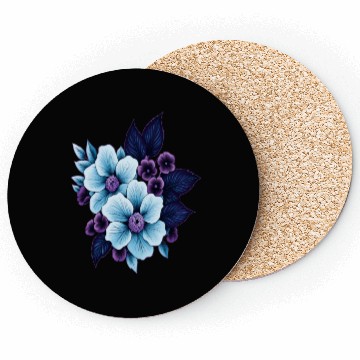 Discover Boho Vintage Blue and Purple Florals Coasters