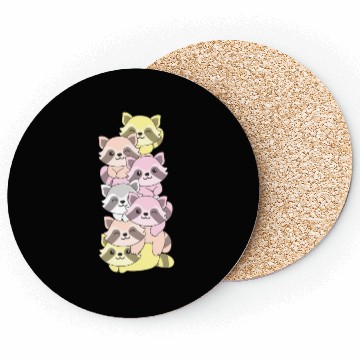 Discover Pangender Flag Pride Lgbtq Cute Raccoon Stack Coasters
