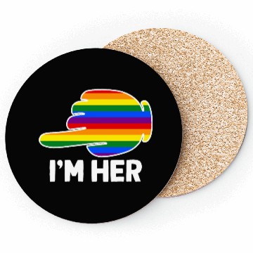Discover I'm Hers Rainbow Lesbian Couple Funny LGBT Pride Coasters